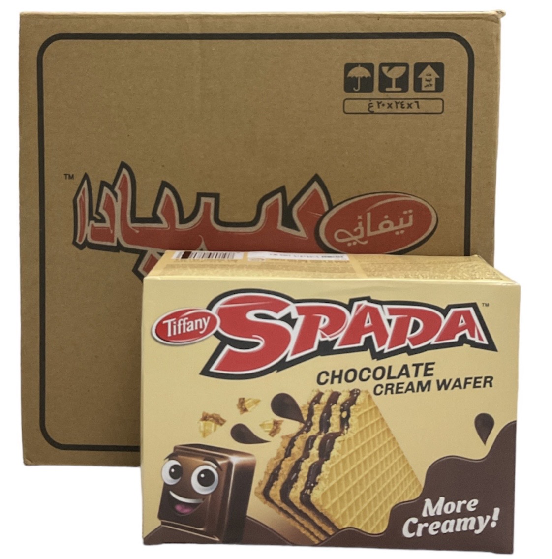 ویفر شکلاتی تیفانی اسپادا 20 گرمی کارتن عمده 6 بسته 24 عددی