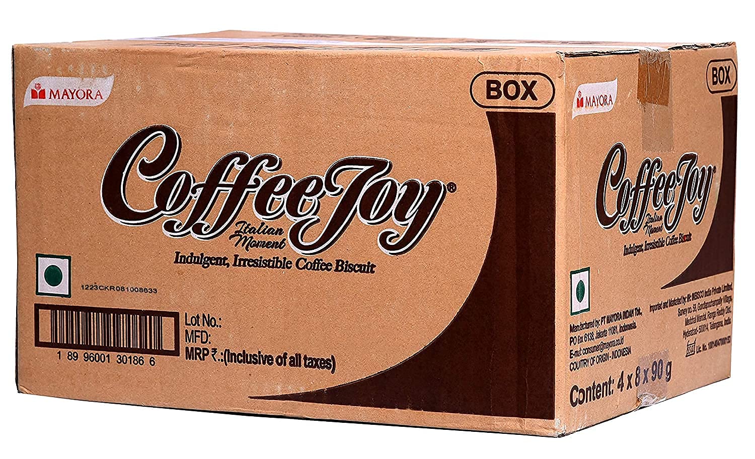 بیسکوییت قهوه کوفی جوی Coffee Joy بسته 18 عددی 45 گرمی عمده کارتن 6 عددی