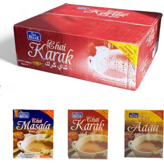 چای فوری تی بریک 8 ساشه‌ای 25 گرمی کارتن عمده 24 عددی