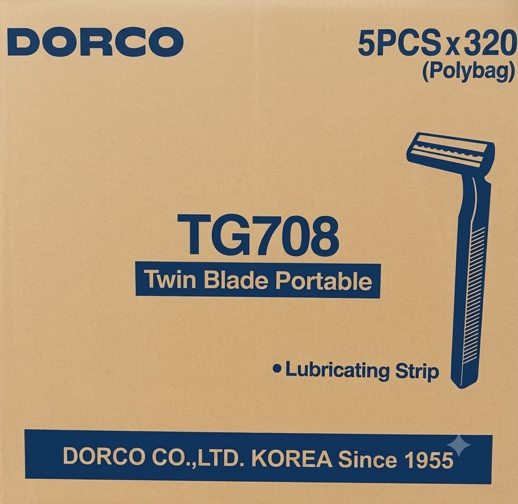 ژیلت دورکو دو لبه مدل TG708 بسته 5 عددی کارتن عمده 16 بسته 20 عددی